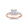 2.84 Ctw Cushion CZ Tapered Engagement Ring