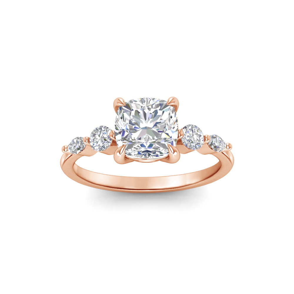 2.84 Ctw Cushion CZ Tapered Engagement Ring