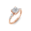 2.84 Ctw Cushion CZ Tapered Engagement Ring