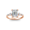 1 Ct Emerald Lab Diamond & .34 Ctw Diamond Tapered Engagement Ring