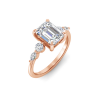 1 Ct Emerald Lab Diamond & .34 Ctw Diamond Tapered Engagement Ring