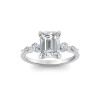 2 Ct Emerald Lab Diamond & 0.34 Ctw Diamond Tapered Engagement Ring