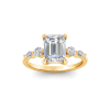2.5 Ct Emerald Moissanite & 0.34 Ctw Diamond Tapered Engagement Ring