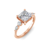 2.34 Ctw Princess CZ Tapered Engagement Ring