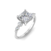 1.5 Ct Princess Lab Diamond & 0.34 Ctw Diamond Tapered Engagement Ring