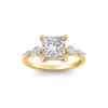 1.5 Ct Princess Lab Diamond & 0.34 Ctw Diamond Tapered Engagement Ring