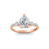 1.34 Ctw Pear Diamond Tapered Engagement Ring