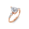 1.34 Ctw Pear Diamond Tapered Engagement Ring