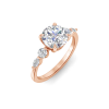 1.5 Ct Round Moissanite & 0.34 Ctw Diamond Tapered Engagement Ring