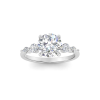 1 Ct Round Lab Diamond & .34 Ctw Diamond Tapered Engagement Ring