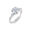 1 Ct Round Lab Diamond & .34 Ctw Diamond Tapered Engagement Ring