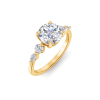 2 Ct Round Lab Diamond & 0.34 Ctw Diamond Tapered Engagement Ring