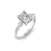 2 Ct Radiant Lab Diamond & 0.34 Ctw Diamond Tapered Engagement Ring
