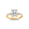 1.34 Ctw Radiant CZ Tapered Engagement Ring
