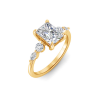 1.34 Ctw Radiant CZ Tapered Engagement Ring