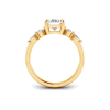 1.34 Ctw Radiant CZ Tapered Engagement Ring
