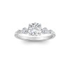 2 Ct Round Moissanite & .34 Ctw Diamond Tapered Engagement Ring