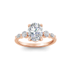 2 Ct Oval Lab Diamond & 0.34 Ctw Diamond Tapered Engagement Ring
