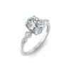 2 Ct Oval Lab Diamond & 0.34 Ctw Diamond Tapered Engagement Ring