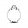 2 Ct Oval Lab Diamond & 0.34 Ctw Diamond Tapered Engagement Ring