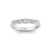 Five Stone Round & Oval CZ Half Eternity Wedding Band