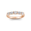 Five Stone Round & Oval CZ Half Eternity Wedding Band