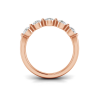 Five Stone Round Moissanite Shared Prong Half Eternity Wedding Band