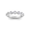 Seven Stone Round Moissanite Shared Prong Half Eternity Wedding Band
