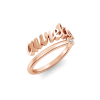 Birthstone Script Open Name Ring