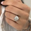 4.93 Ctw Oval Lab Diamond Half Moon Three Stone Ring