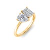 2 Ctw Pear & Emerald Lab Diamond Toi et Moi Two Stone Ring