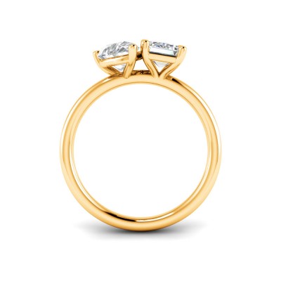 2 Ctw Pear & Emerald Lab Diamond Toi et Moi Two Stone Ring