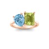 2 Ctw Pear & Emerald Birthstone Toi et Moi Two Stone Ring