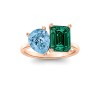 4 Ctw Pear & Emerald Birthstone Toi et Moi Two Stone Ring
