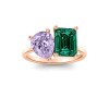 2 Ctw Pear & Emerald Birthstone Toi et Moi Two Stone Ring