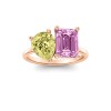 4 Ctw Pear & Emerald Birthstone Toi et Moi Two Stone Ring