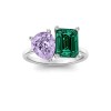 2 Ctw Pear & Emerald Birthstone Toi et Moi Two Stone Ring
