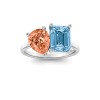 4 Ctw Pear & Emerald Birthstone Toi et Moi Two Stone Ring