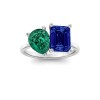 4 Ctw Pear & Emerald Birthstone Toi et Moi Two Stone Ring