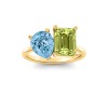 2 Ctw Pear & Emerald Birthstone Toi et Moi Two Stone Ring