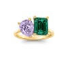 2 Ctw Pear & Emerald Birthstone Toi et Moi Two Stone Ring
