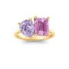 2 Ctw Pear & Emerald Birthstone Toi et Moi Two Stone Ring