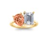2 Ctw Pear & Emerald Birthstone Toi et Moi Two Stone Ring