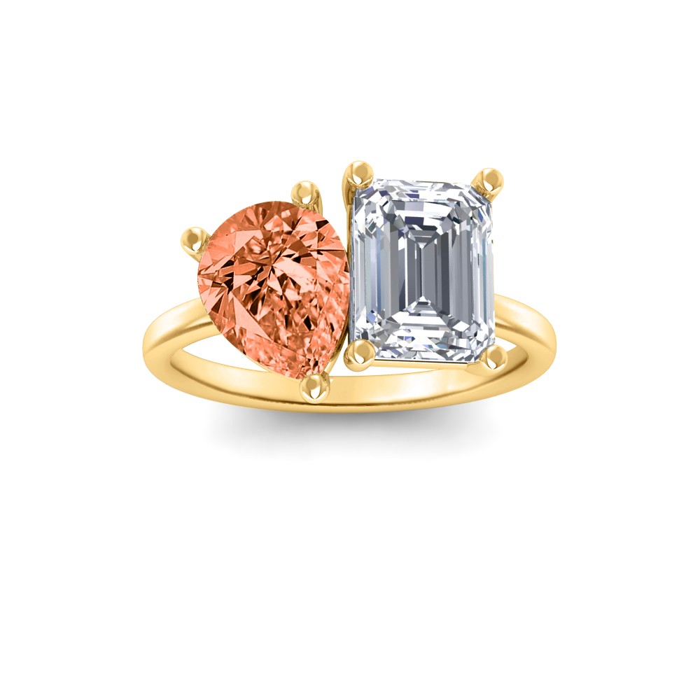 2 Ctw Pear & Emerald Birthstone Toi et Moi Two Stone Ring