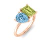 2 Ctw Pear & Emerald Birthstone Toi et Moi Two Stone Ring