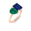4 Ctw Pear & Emerald Birthstone Toi et Moi Two Stone Ring