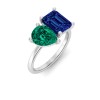 4 Ctw Pear & Emerald Birthstone Toi et Moi Two Stone Ring