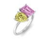 4 Ctw Pear & Emerald Birthstone Toi et Moi Two Stone Ring