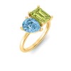 2 Ctw Pear & Emerald Birthstone Toi et Moi Two Stone Ring