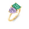 2 Ctw Pear & Emerald Birthstone Toi et Moi Two Stone Ring
